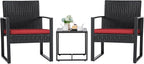 Flamaker 3 Pieces Wicker Patio Furniture Outdoor Modern Rattan Chair by Flamaker
