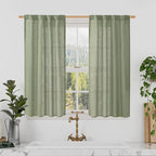 Semi Sheer Linen Curtains 40 Inch Length by LAMIT