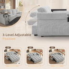 oaaktu Large Size Convertible Sleeper Sofa Bed, Polka dot Velvet Pull Out Futon - Image 6