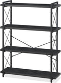 HCHQHS Bookshelf, 4-Tier Industrial Bookcase, Freestanding Tall Bookshelves by HCHQHS