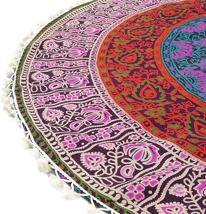 Mandala Floor Pillow Cover Meditation Cushion Seating Throw Hippie Round - Image 5