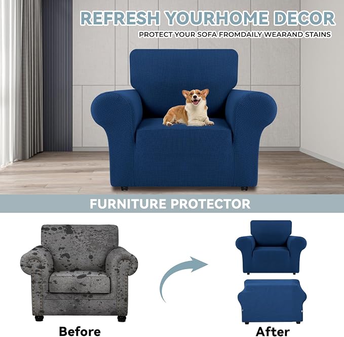 LURKA Stretch Chair Sofa Slipcovers 1 Piece Couch Covers - Image 3