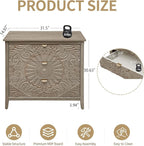 3 Drawer Nightstand, 30 in Tall Accent Storage Cabinet - Image 2