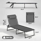 Outsunny Folding Chaise Lounge Chair Set of 2, Patio Sun Tanning Chair - Image 3