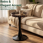 Gesodant Boho Chic Round Side Table, Stable Hourglass Pedestal Base, Unique - Image 5