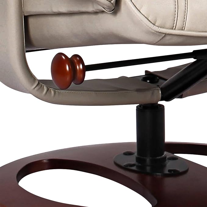 Benchmaster Newport Taupe Swivel Faux Leather Recliner Chair - Image 6