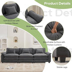 Oprisen 120" Modular Sectional Sofa, Comfy Cloud Couch Sectional Sofa, Velvet - Image 6