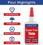 LOOCTOT 60g Thin Super Glue Dries Super Fast Premium CA Glue - Image 5