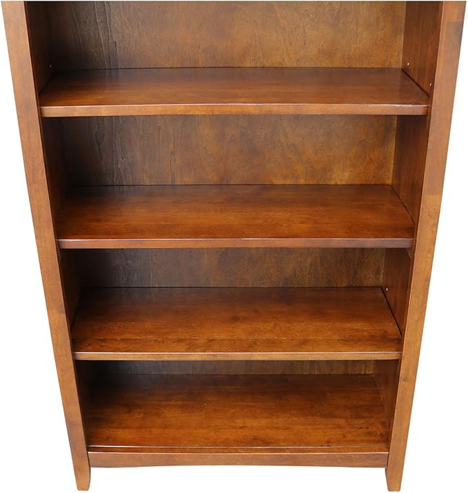 Solid Wood Bookcase 48" High, Adjustable Shelves, Parawood Construction - Image 10