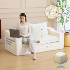 61" Convertible Sofa Bed Loveseat, Memory Foam Boneless Floor Couch - Image 5