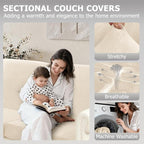 Arfntevss Velvet Sectional Couch Covers L Shape Couch Cushion Covers Slipcovers - Image 2