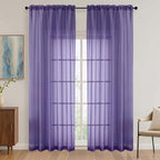 Purple Bedroom Curtains 2 Panel Sets 90 Inch Length, 59 Inch Extra Wide Light by OVZME