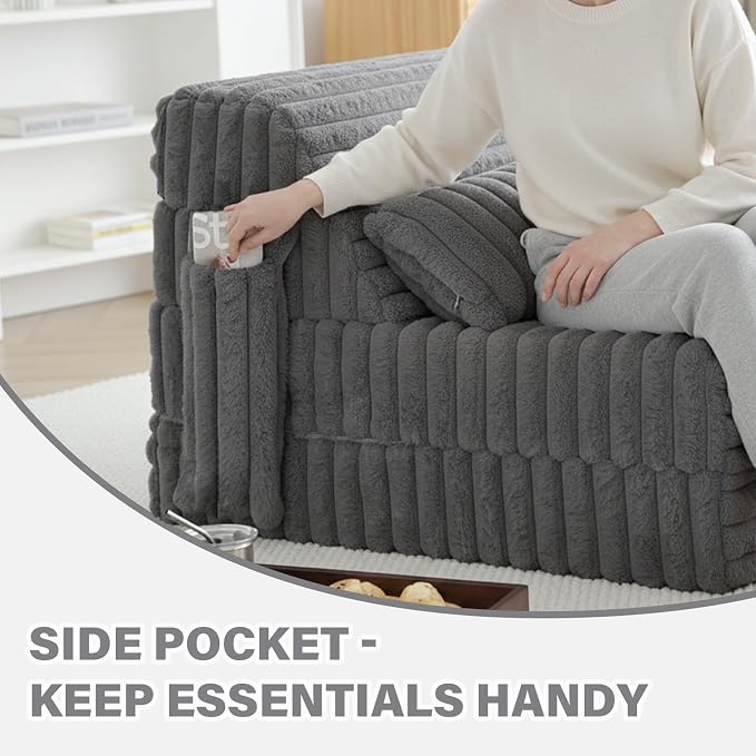 Tiita Folding Sofa Bed Single Size, Convertible Sleeper Chair Mattress - Image 5