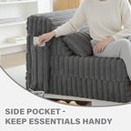 Tiita Folding Sofa Bed Single Size, Convertible Sleeper Chair Mattress - Image 5
