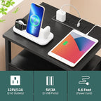 Yoobure Night Stand with Charging Station, 16 Colors LED Nightstand with USB - Image 6