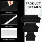 Peryiter 3 Pcs Couch and Loveseat Covers Set Sofa Cover - Image 4