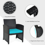 Tangkula 8 Pieces Patio Wicker Conversation Furniture Set, Patiojoy Sofa & - Image 6