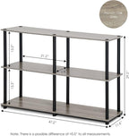 Furinno TURN-N-TUBE Storage Shelves, 3-Tier 47.4 Wide Book Shelf, Corner Shelf - Image 4