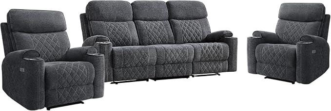 HAOMARKETS 3-Piece Power Recliner Sofa Set - Image 8