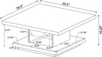Modern Square Coffee Table 36 in, Wood Living Room Center Table - Image 2