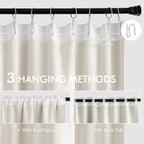 MIULEE Ivory Back Tab Blackout Curtains 52x84 Inch Length 2 Panels Set | Rod - Image 3