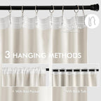 MIULEE Ivory Back Tab Blackout Curtains 52x96 Inch Long 2 Panels Set | Rod - Image 3