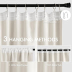MIULEE Ivory Back Tab Blackout Curtains 52x63 Inches Long 2 Panels Set | Rod - Image 3
