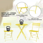 GarveeLife 3 Piece Outdoor Bistro Set, Metal Patio Furniture Set - Image 2