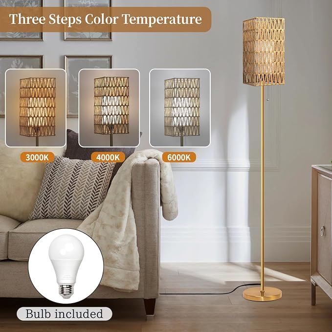 Ruiever Floor Lamp for Living Room, Farmhouse Floor lamp, Modern Standing lamp - Image 3
