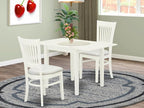 East West Furniture NDVA3-LWH-C 3 Piece Kitchen Table & Chairs Set Contains a - Image 2