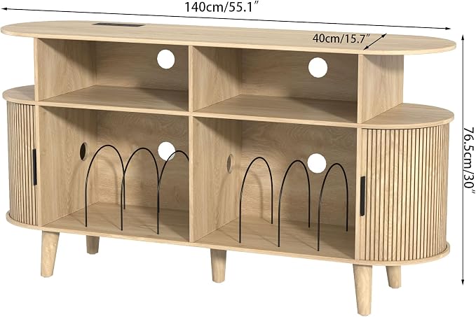 LUVIOHOME Large Round Record Player Stand - Image 7