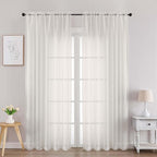 Ivory Sheer Curtains 78 Inches Long 2 Panels by OVZME