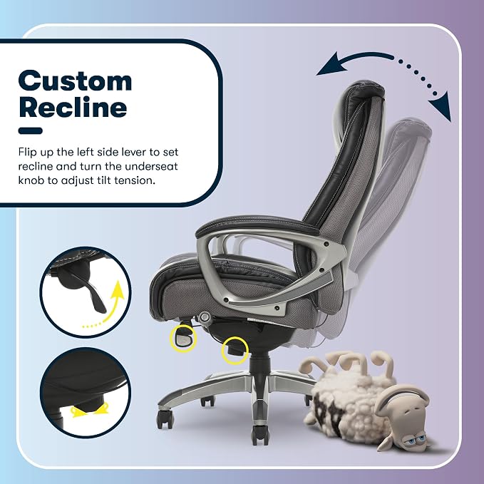 Serta Lautner Executive Home Office Desk Chair, Ergonomic High-Back - Image 8