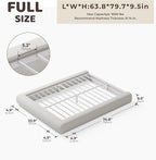 RECCI AirFrame Half-Moon Upholstered Full Platform Bed Frame, Boucle Curved - Image 2