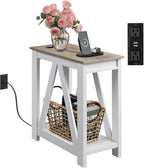 WLIVE Farmhouse End Table, Narrow Side Table by WLIVE