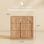 BELLEZE Sideboard Cabinet with 3 Drawers, Large Fluted Sideboard with Storage - Image 2