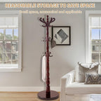 ZOZOE Wooden Classic Coat Rack Stand, Solid Wood Coat Rack Freestanding - Image 6