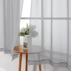 Light Grey Sheer Curtains 96 Inches Long 2 Panels, Light Filtering Voile Airy - Image 8