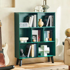 LEYAOYAO Cube Bookshelf 3 Tier Mid-Century Dark Green Modern Bookcase - Image 5