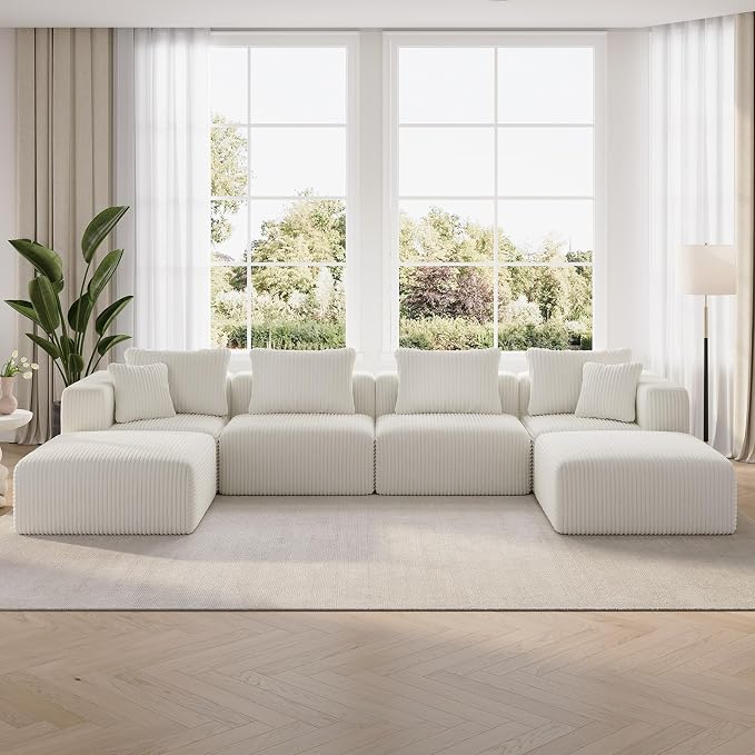 Novilla 141" Modular Sectional Sofa, Modern Cloud Sectional Couch by Novilla