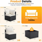 NEWBULIG 7-Piece Outdoor Patio Sectional Sofa, Weather-Resistant Modular Wicker - Image 9
