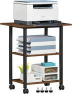 Lerliuo 3-Tier Printer Stand, Industrial Mobile Printer Table by Lerliuo