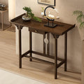 Bamboo Console Table with Drawer, Small Sofa Tables with Open Shelf, Chinese by Unknown