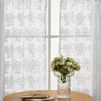 YJ YANJUN Vintage Lace Curtains 24 inch Length Victorian Floral Patterns Boho - Image 2