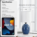 EJIAXIN Table Lamps Set of 2-13.75" Small Bedside Lamps - Image 2