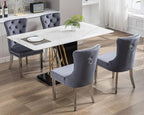 KCC Velvet Dining Chairs Set of 4, Upholstered High-end Tufted Dining Room Chair - Image 2