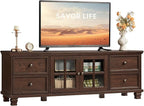 SAVOR LIFE Farmhouse TV Stands for Living Room, Wood TV Console - Image 9