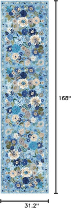 Blue Hallway Runner Rug 2'6''x14' - Image 2