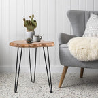 19.5 Inch Live Edge Side Table, Wood Freeform Small End Table - Image 6