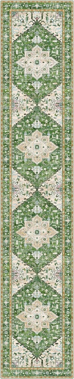 Yamaziot Washable Runner Rug, 2x10 Non-Slip Boho Hallway Kitchen Rug | Stain - Image 3